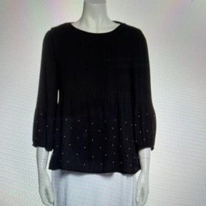 MAJE -Scoop Neck Three-Quarter Sleeve Blouse /size S